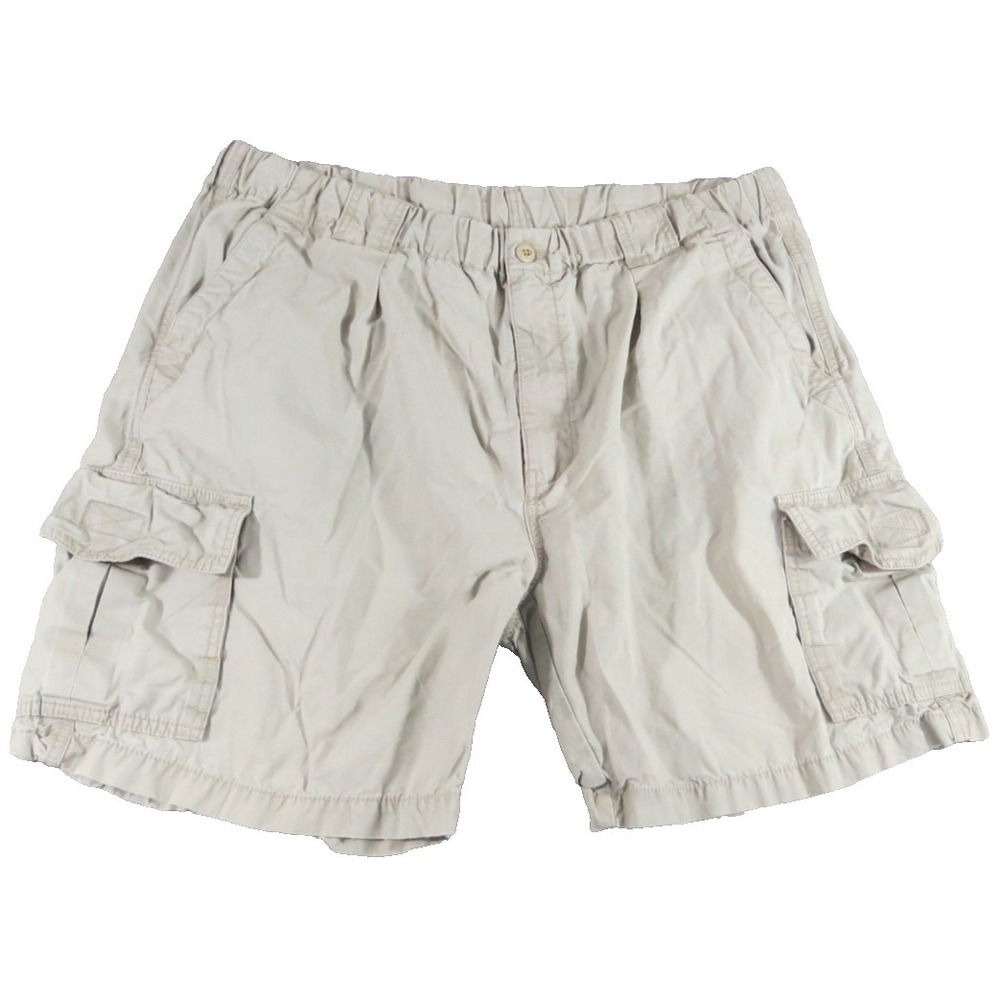 Tommy Bahama Relax Cargo Shorts Men XL W37 L7 Beige Cotton Pleated Beach EUC Zip